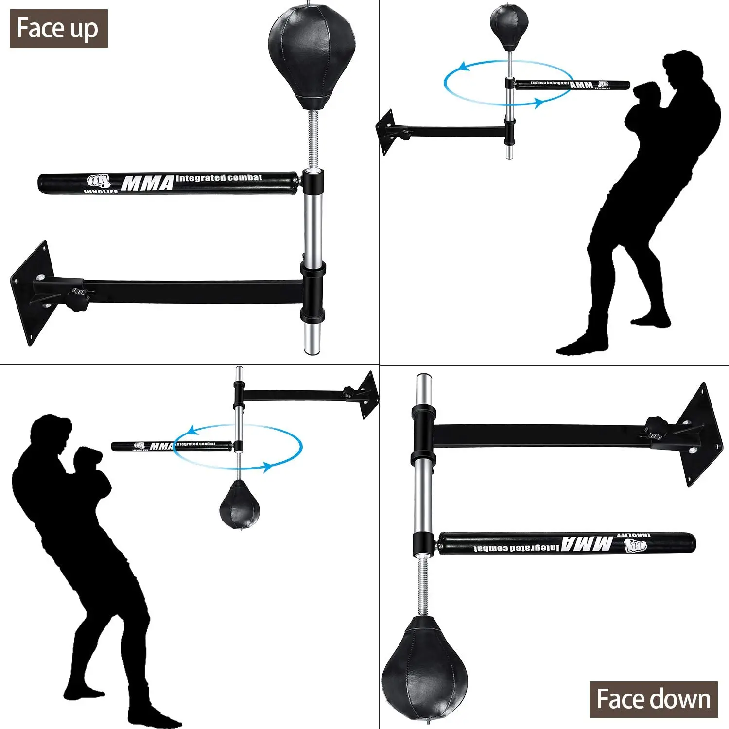 Barra di filatura da boxe regolabile a parete barra di boxe Reflex rapida boxe Target allenamento Fitness punzonatura Spinning Spar Bar