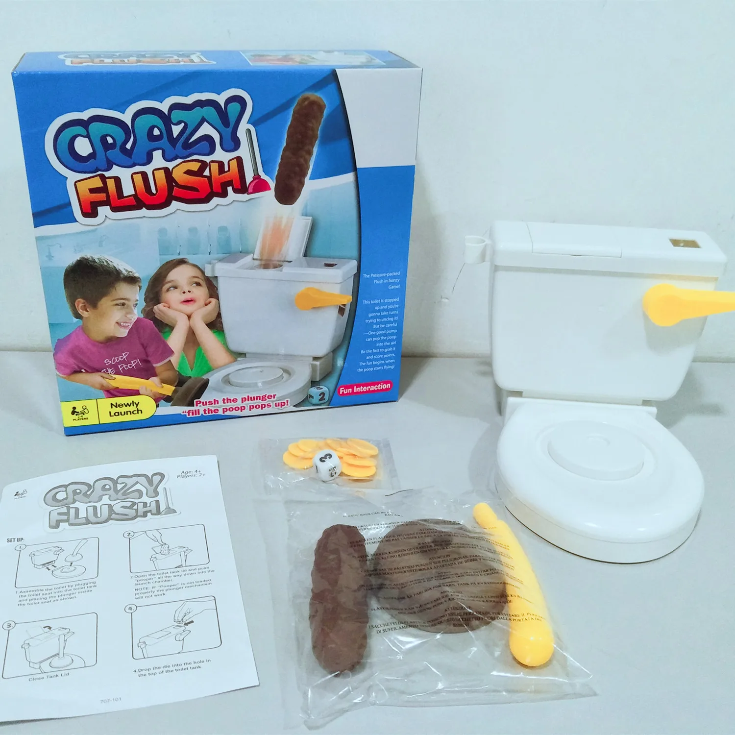 Mattel Flushing Frenzy Game For Kids Ages 5 Toilet Spoof Poo Shoots Tricky Toys Flush Toilet Toys Fun Games