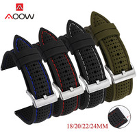 18mm 20mm 22mm 24mm Silicone Sport Strap Waterproof Men Replacement Band for Samsung Watch3 S3 Huawei Watch GT2 46mm Amazfit GTR