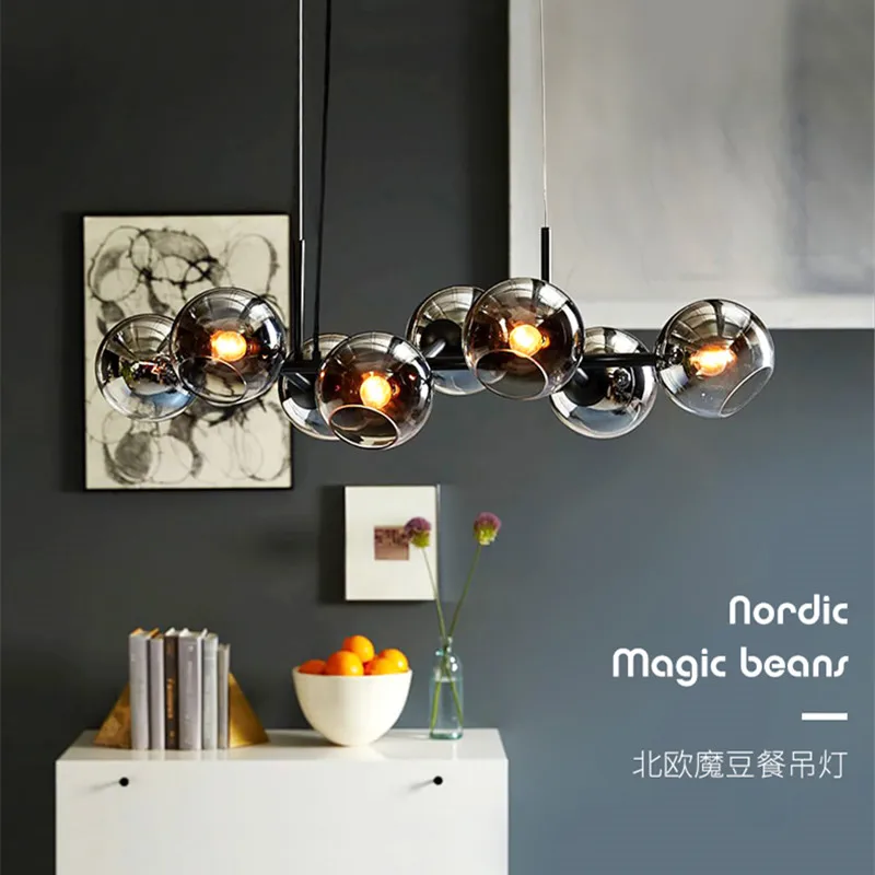 Nordic Concise Glass Ball Pendant Lights Creative Molecule Italy Designer Living Room Kitchen Bar Hanging Light Fixtures