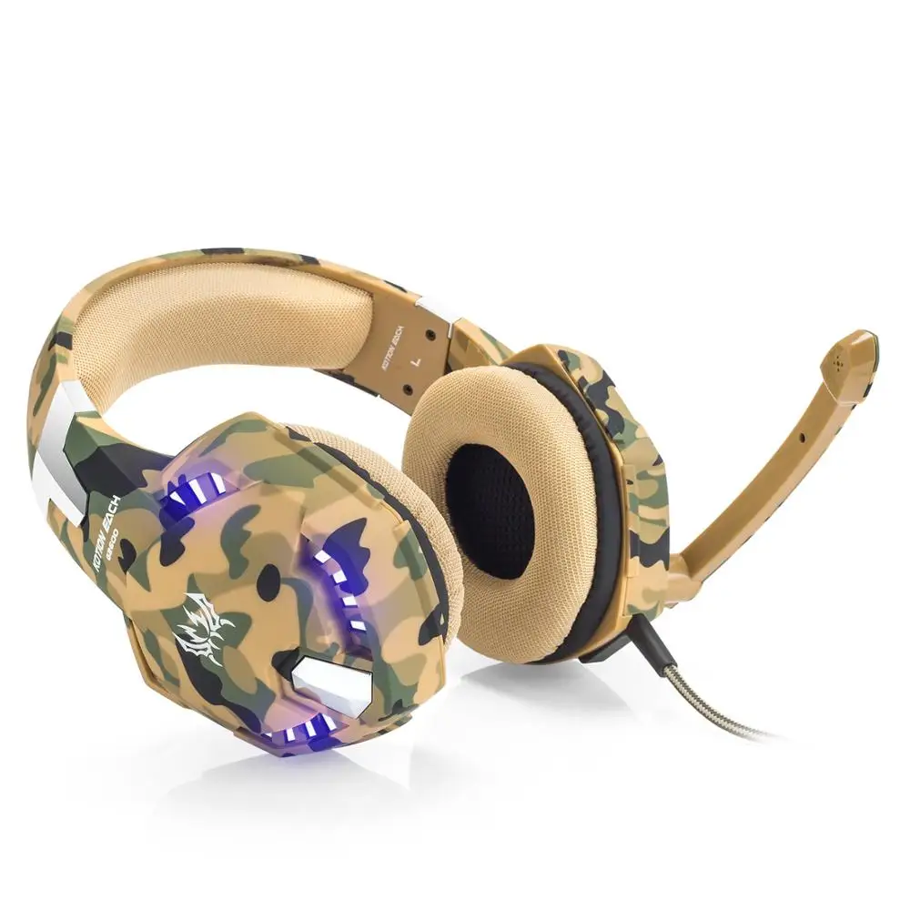 Imagem -03 - Kotion Cada-camuflagem Gaming Headconjunto Auscultadores com Cancelamento de Ruído Fone de Ouvido com Microfone Luz Led para Ps4 pc Xbox One ip G2600