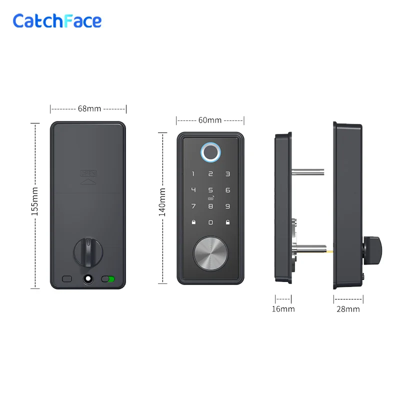TUYA Smart Lock Electronic Deadbolt Intelligent APP Fingerprint  Key Digital Lock Keyless For Home Office Apartment Hotel