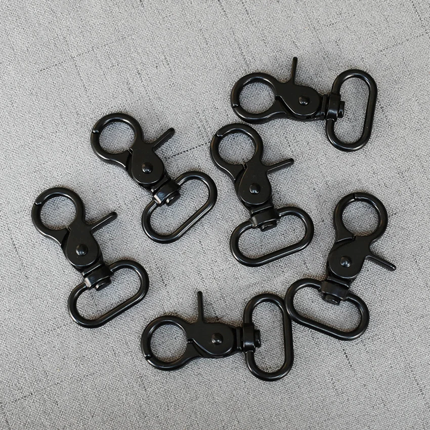 

100 Pcs/Lot 25mm Black Metal Clasps Lobster Dog Collar Keychain Trigger Clips Snap Hook Leather Belt Bag Buckles