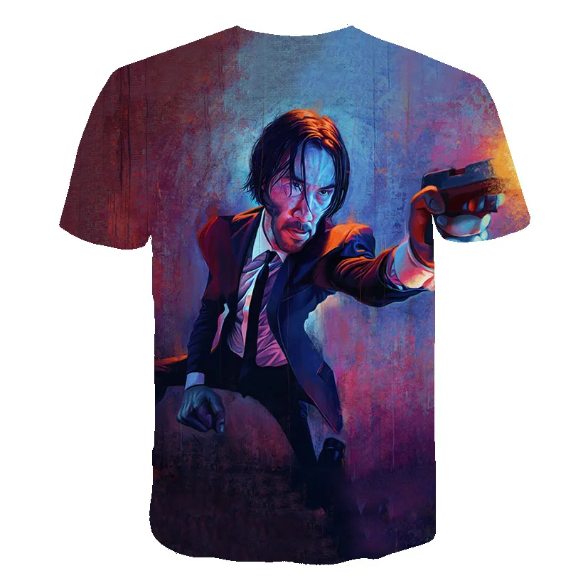 T-Shirt John Wick the Boogie Man Movie 3d print John Wick: Chapter 3 - Parabellum tshirt o-neck short Keanu Reeves Killer