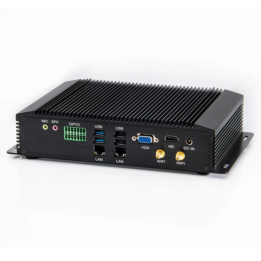 HUNSN-PC fanless industrial, mini computador, IPC,IM06,Intel Core I5, I7,Windows 11, Linux, 4G,WOL, cão de guarda apoiado, 2LAN,GPIO