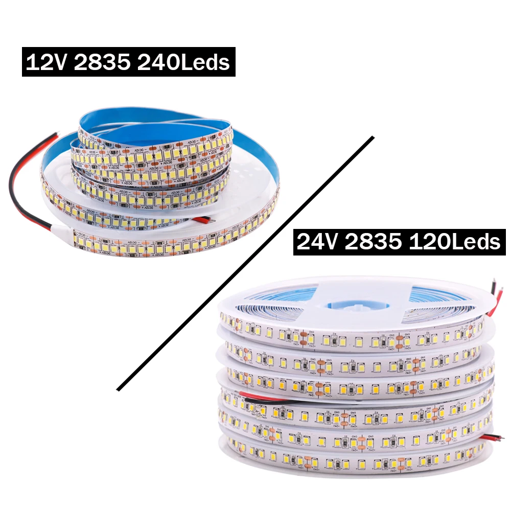 Taśma LED 12V 24V SMD2835 5m 10m 15m 20m elastyczna taśma wstążka 120/240/480LED 3000K 4500K 6000K LED liny pasek diody światła wystrój