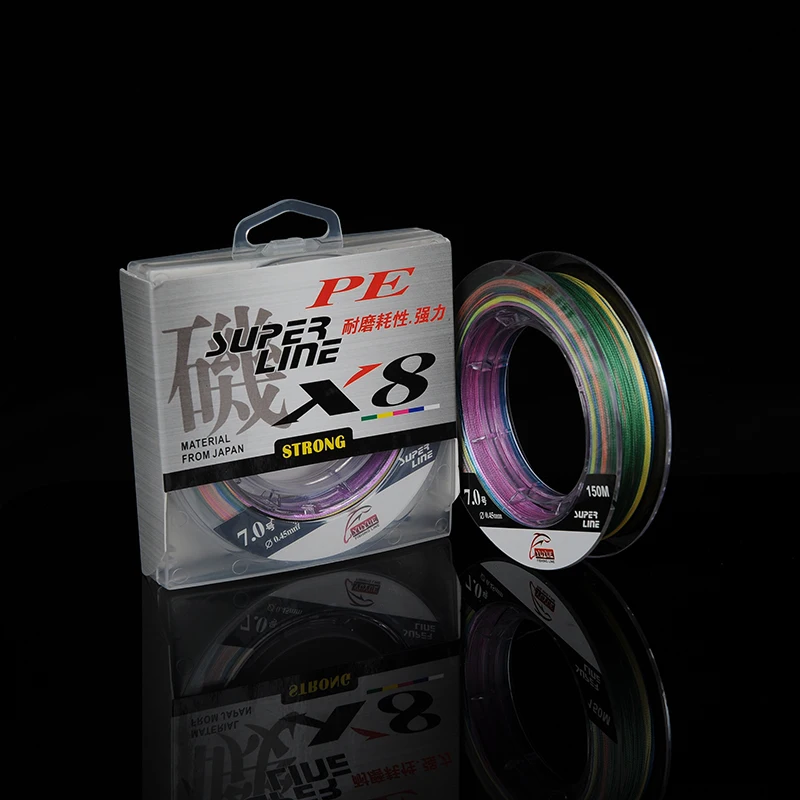 Fishing line 8 Braided Japan PE Line Multicolour high stengthe fishing lines 150M ocean rock boat fishing casting