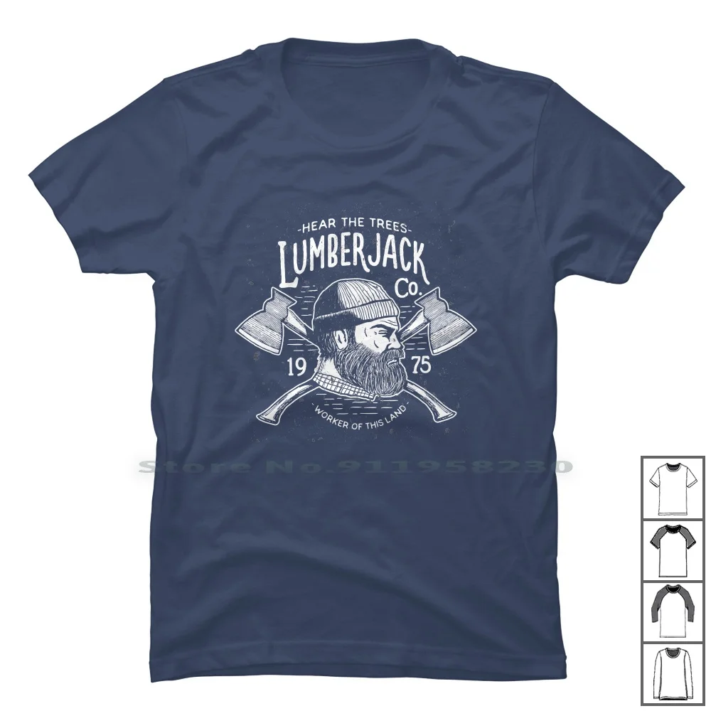 Beard Lumberjack T Shirt 100% Cotton Lumberjack American Lumber Tage Jack Bear Ear Art Age Ja