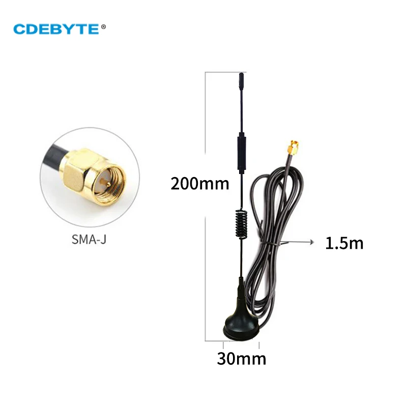 2pcs/Lot 4dBi Magnetic Antenna LTE GSM GPRS WCDMA SMA-J 4G/NB-IoT Full Band Coverage Industrial Equipment CDEBYTE TX4G-XPL17-150