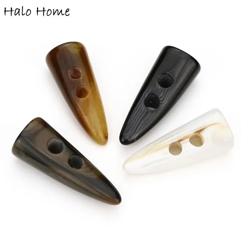 5pcs 2 Hole Resin Horn Buckle Button Sewing Craft DIY Accessory Compatible With Clothing Coat Jacket Blazer Sweater Bag Box