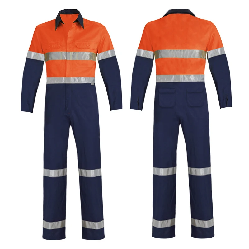 Work Overall Uniform Men 100% Cotton Working Coverall Suit Car Repair Workshop Mechanic Clothes Hi Vis Workwear Suits