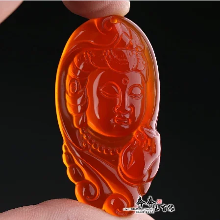 

100% Real red agate jade pendant hand carved lucky guanyin jadeite jade pendants jade necklace with rope fine jade jewelry