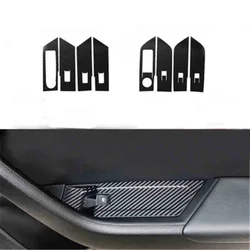 4pcs/Lot Car Stichers Carbon Fiber Grain Car Window Lift Ppanel Decoration Cover For 2016 2017 2018 Skoda Superb 3V3