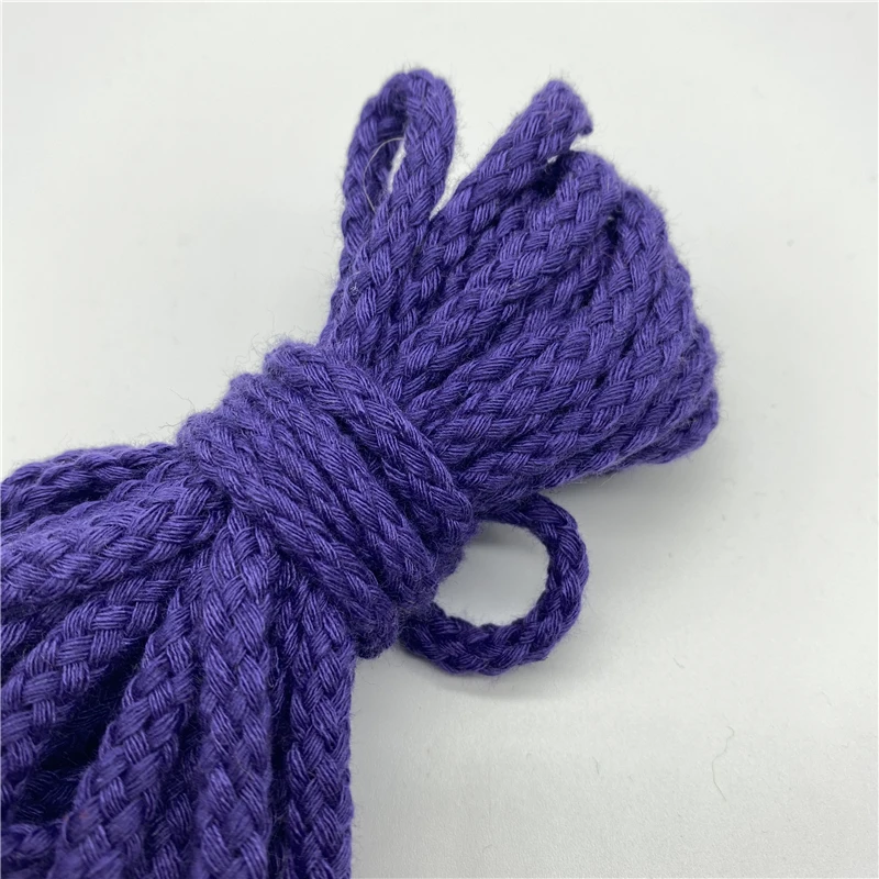 5yards/Lot 6mm 100% Cotton Rope Decorative Twisted Braided Cord Rope For Handmade Home Textile Decoration