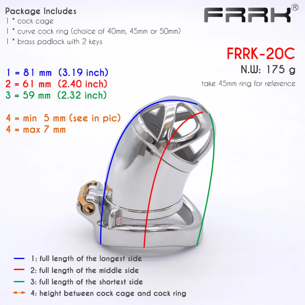 FRRK BDSM Male Chastity Cock Cage for Men Stainless Steel Bondage Device Penis Rings Sleeve Metal Tube Lock Dick Sex Toys Shop