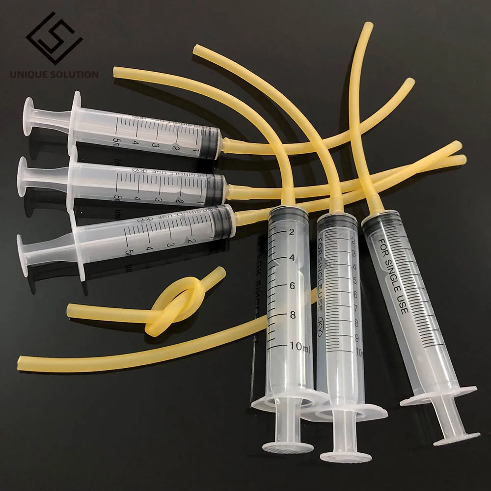 Jeringa de alimentación Oral para animales, tubo de látex de 12cm OD = 5mm ID = 3mm, lote de 3 unidades