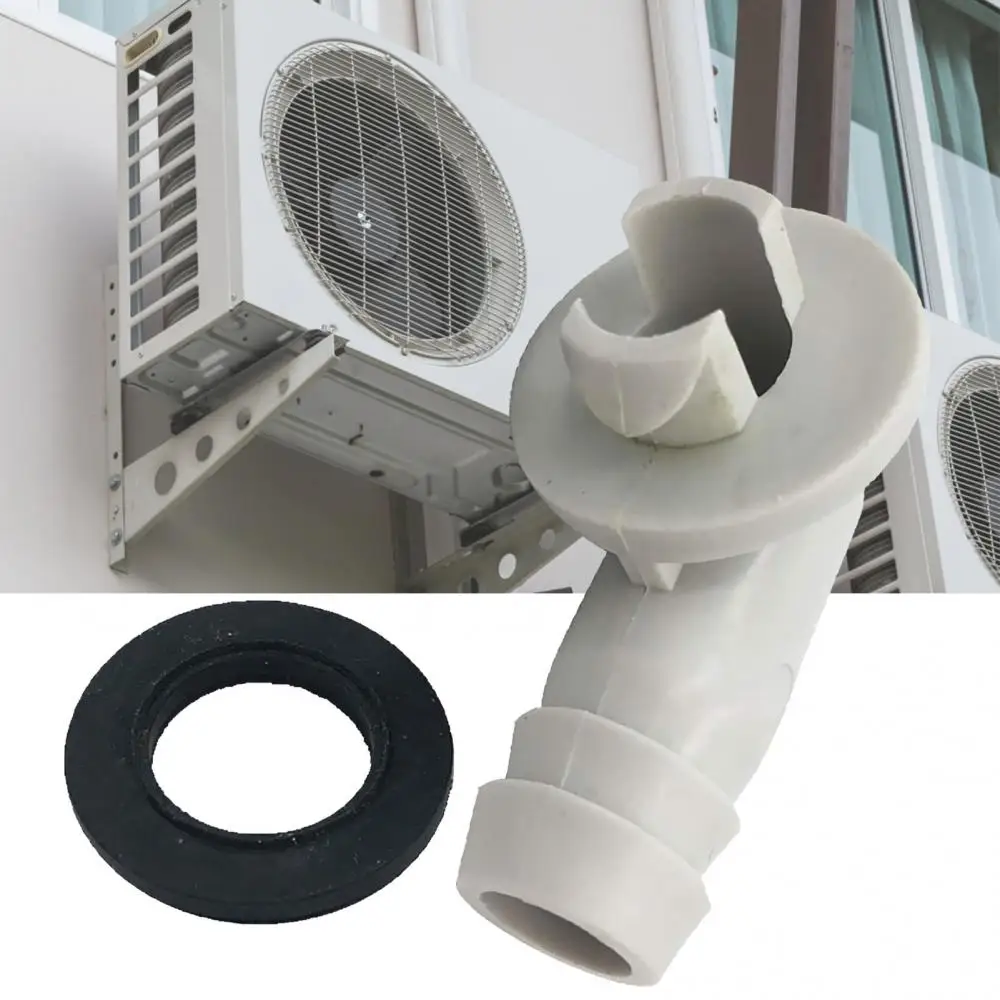 Plastic Air Conditioner AC Drain Hose Connector Elbow Fitting with Rubber Ring