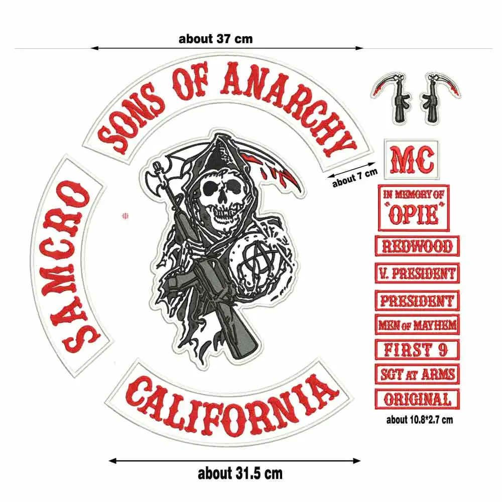 Parche bordado Sons of Anarchy para chaqueta de motero - imagen 3