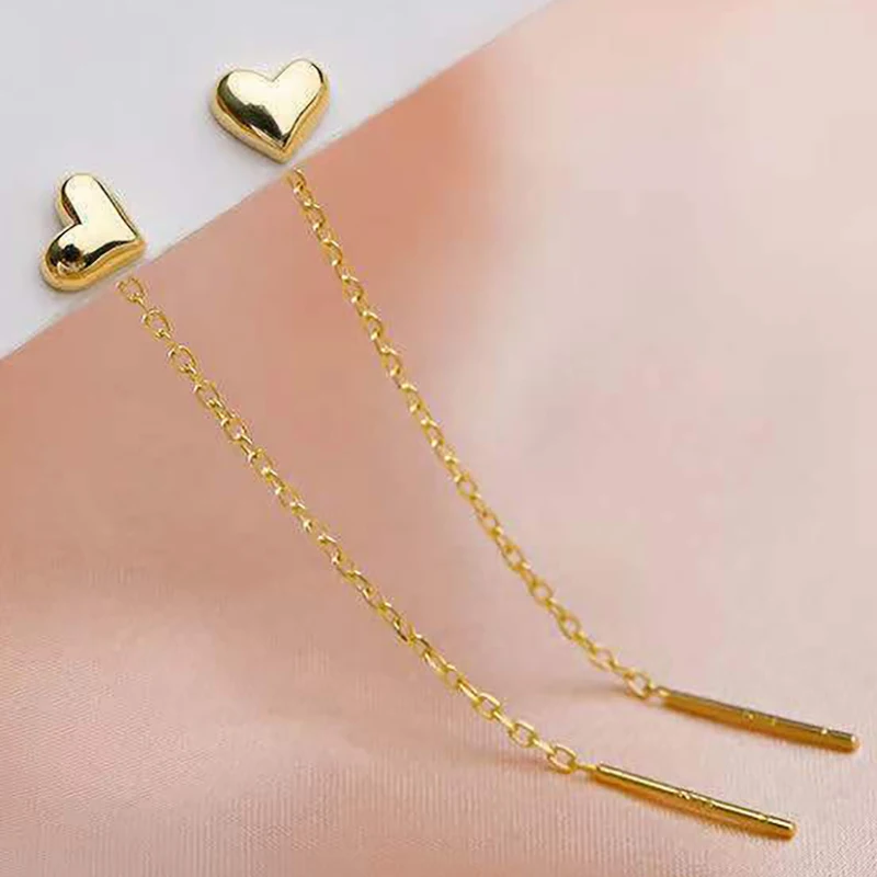 Lange Quaste Herz Tropfen Ohrringe Gold Silber Farbe koreanische hängende Frauen Ohrringe Mode Party Schmuck Geschenk Drops hipping