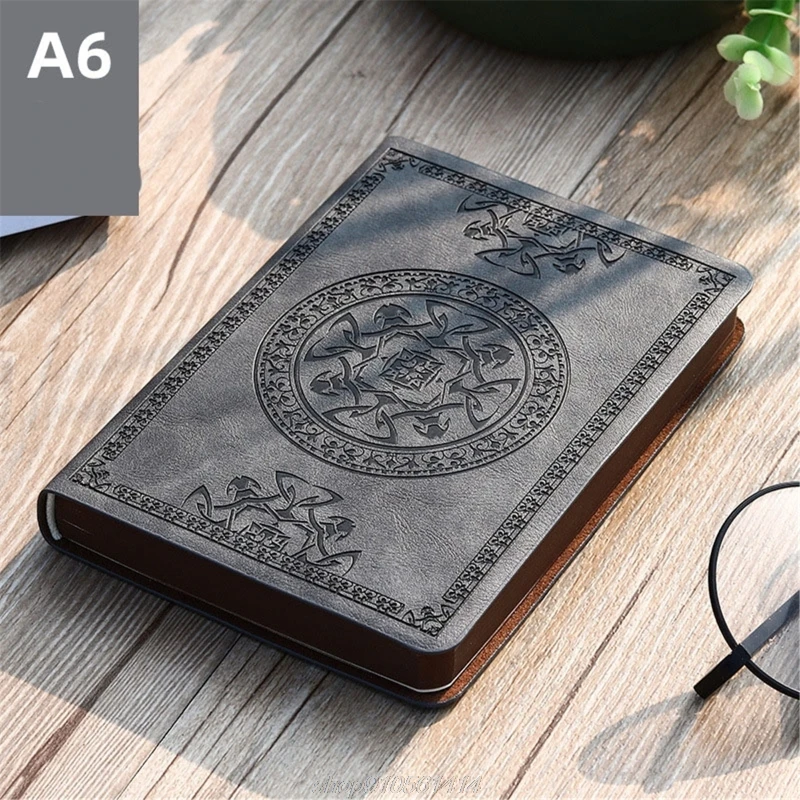 Portable Vintage Pattern PU Leather Notebook Notepad Stationery Gift Journal J03 21 Dropshipping