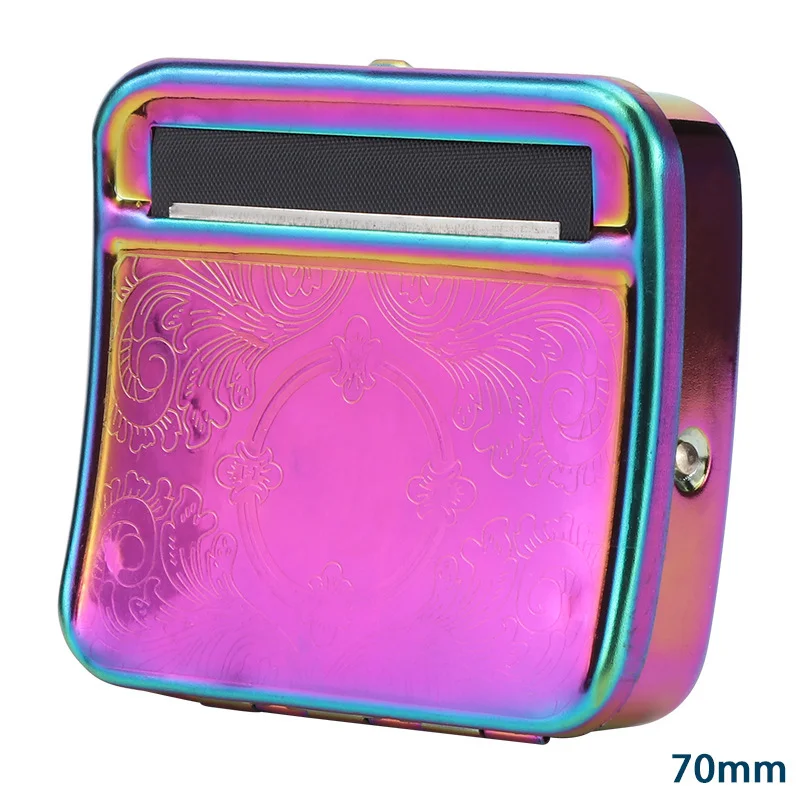 Rainbow Metal Rolling Machine Tobacco Roller Cigarette Case 70mm Manual Tobacco Roller Cigarette Rolling Machine For Smoking