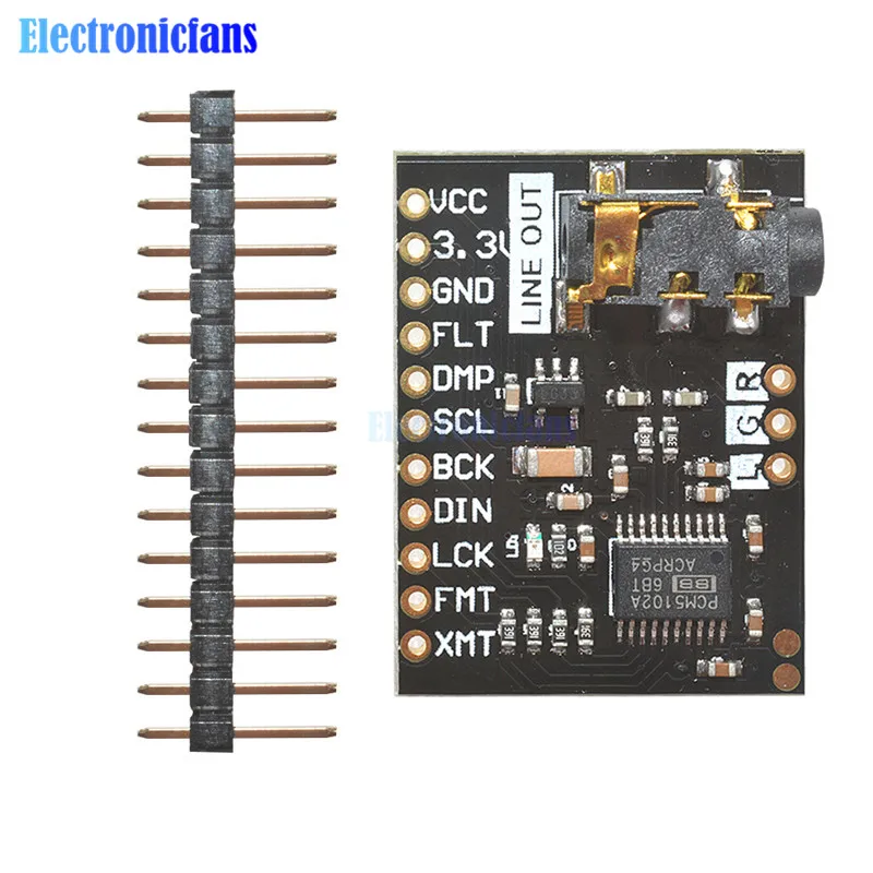 PCM5102 PCM5102A DAC Decoder Board I2S IIC Interface GY-PCM5102 I2S Player Module Audio Board For Raspberry Pi pHAT Sound Card