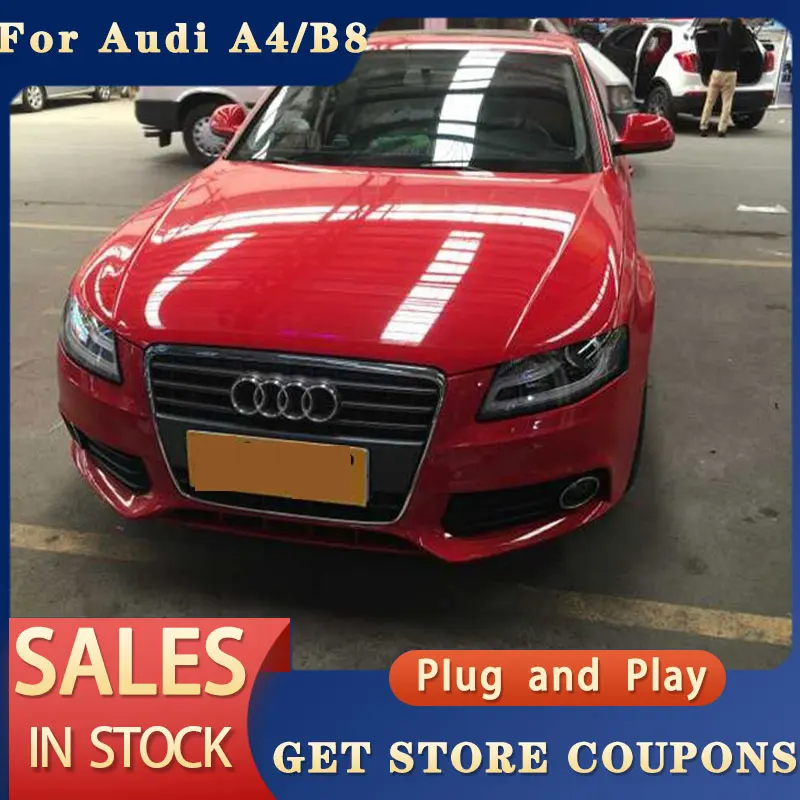 

For Audi A4 B8 Head lights 2009-2012 A4L LED Head light LED DRL Bi Xenon Lens High Low Beam Parking