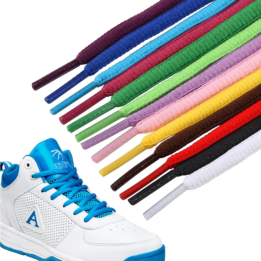 1 Pair Semicircle Shoes Lace 6mm Wide Solid Color Classic Shoelace For Outdoor Sports Shoes 80cm 100cm 120cm Sneakers Shoelace