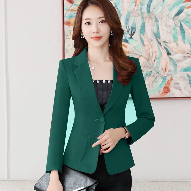 Primavera outono feminino blazer elegante moda senhora blazers casaco ternos feminino escritório curto jaqueta formal terno topos outerwear feminino