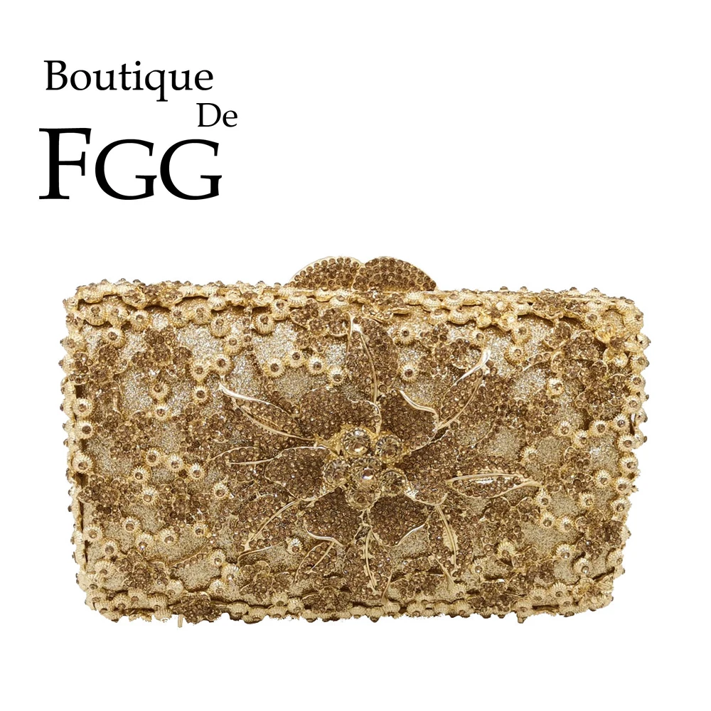 FGG – sac à main en métal doré pour femme, pochette De soirée en cristal, pochette De mariage