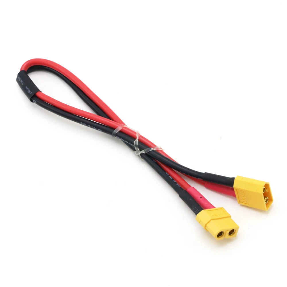 Deans-Adaptador de conector hembra XT60/T a macho, Cable de extensión de 30CM, 14AWG, para batería Lipo RC