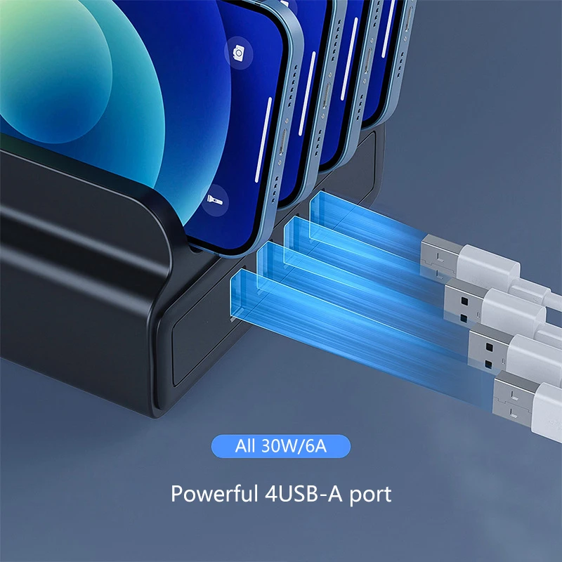 ORICO 4 منافذ USB شاحن محطة شحن لرسو السفن مع حامل 12 واط 5 فولت 2.4A شحن كابل USB مجاني آيفون سامسونج Xiaomi