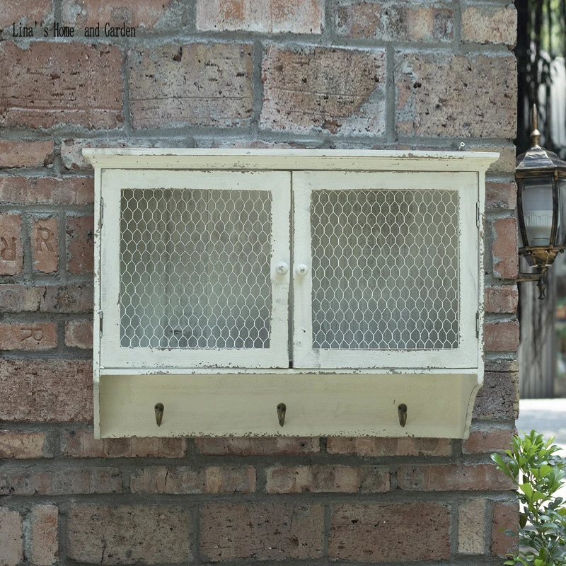 

farmhouse handmade solid shabby wooden antique wall cabinet