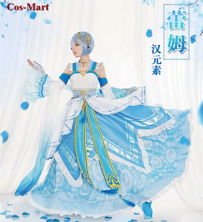 Re:Life In A Different World From Zero Rem Cosplay Costume Gorgeous Chinese Style Han Elements Dress Party Role Play Clothing