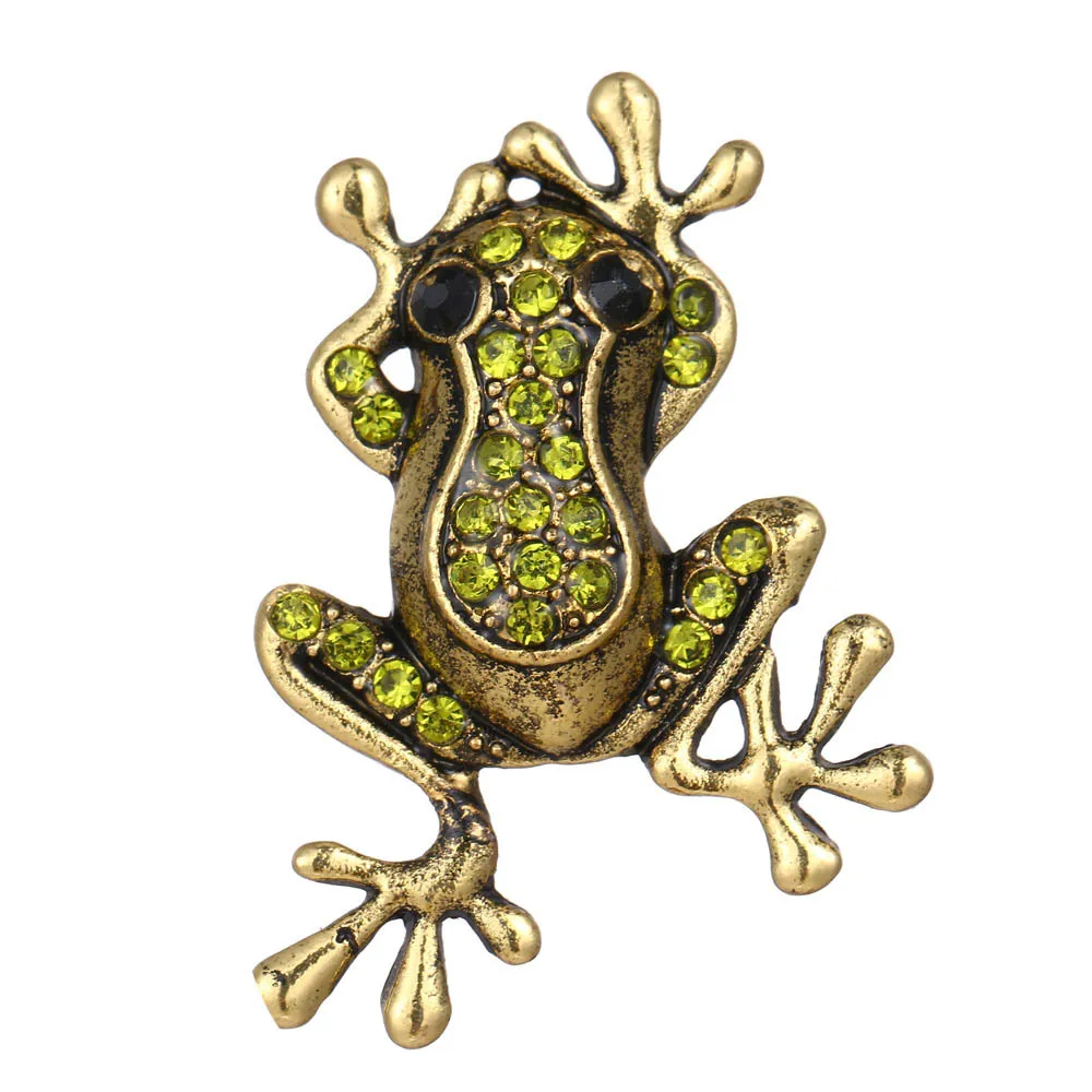 High-end 5Pcs/lot 18MM Frog Ginger Color Brooch DIY Crystal Accessories Personality Crafts Decoration Bracelet Jewelry Parts