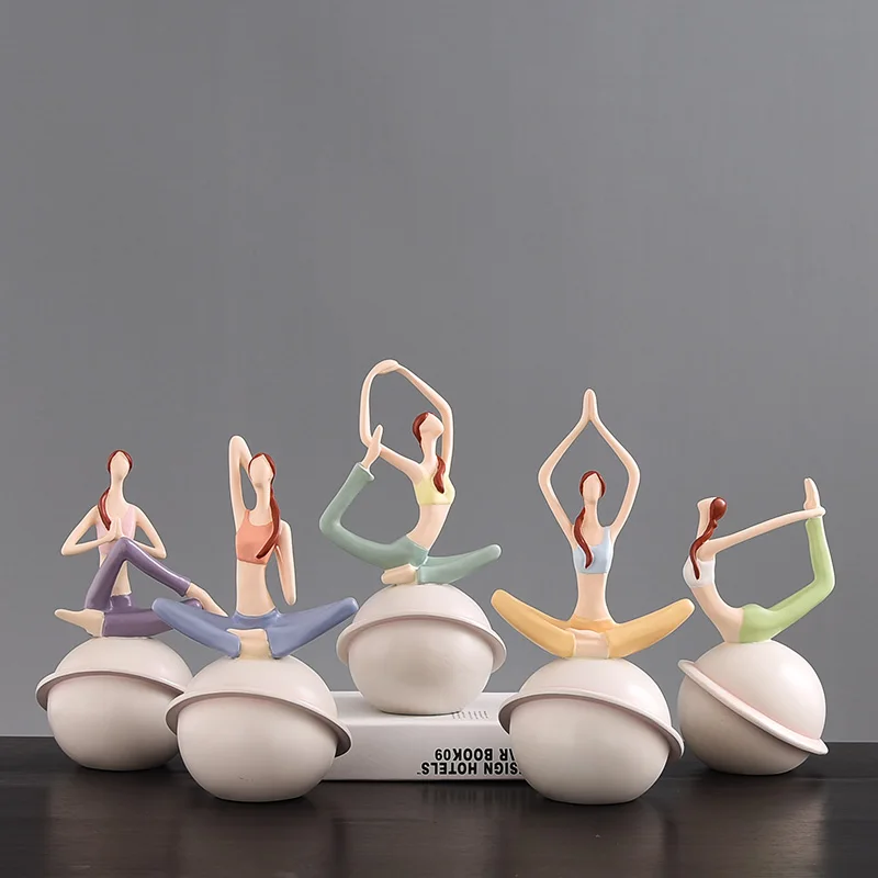 

Yoga little figure ornaments yoga studio crafts zen girl room decorations bedroom bedside table home