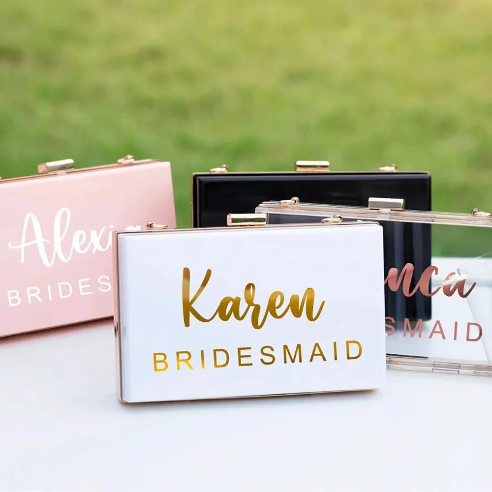 Personalized Acrylic Clutch Bag, Wedding Gift, Party Decoration, Mini Chain, Diagonal Bags, Anniversary, Wedding Gifts for Guest