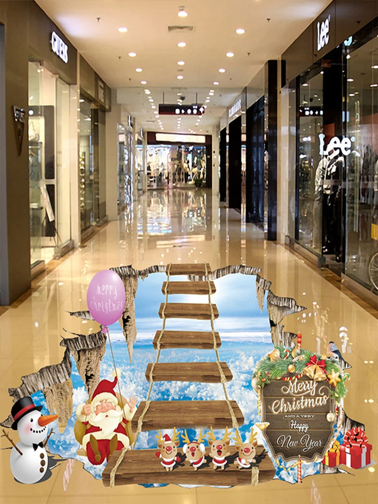 

GY Christmas Festival 3D Wall Stickers Exhibition Decoration Auto Show Layout Activity Floor Stickers Cartoon