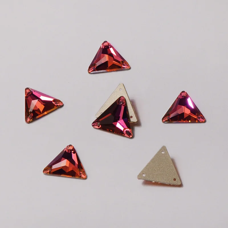 Rhinestone Triangle Flat Back Crystal Glass NO Hotfix Sew on Rhinestones Crystal for Decoration Dress Clothing Jewel Accessorie