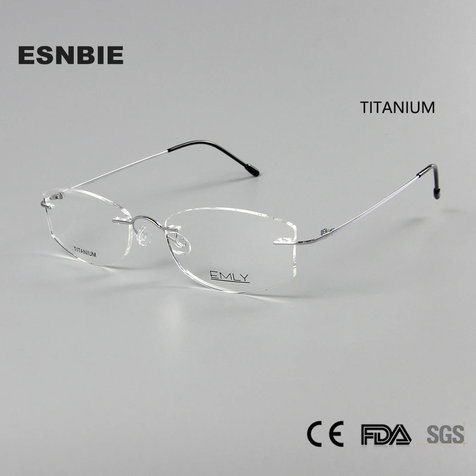 Fashion Oval Titanium Rimless Eyeglasses Frame Women Optical Myopia Optics Frame Female Light Weight Ladies Eyeglass Trendy