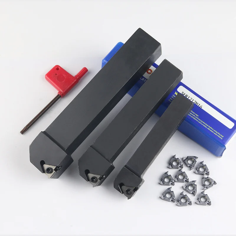 Portautensili per tornio SER1212H16 SER1616H16 SER2020K16 SER2525M16 SER3232P16 Utensile per tornitura CNC 10 PZ 16ER AG55 AG60 Inserto filettato in metallo duro 1.0-2.5 utensile di tornitura filettatura utensileria