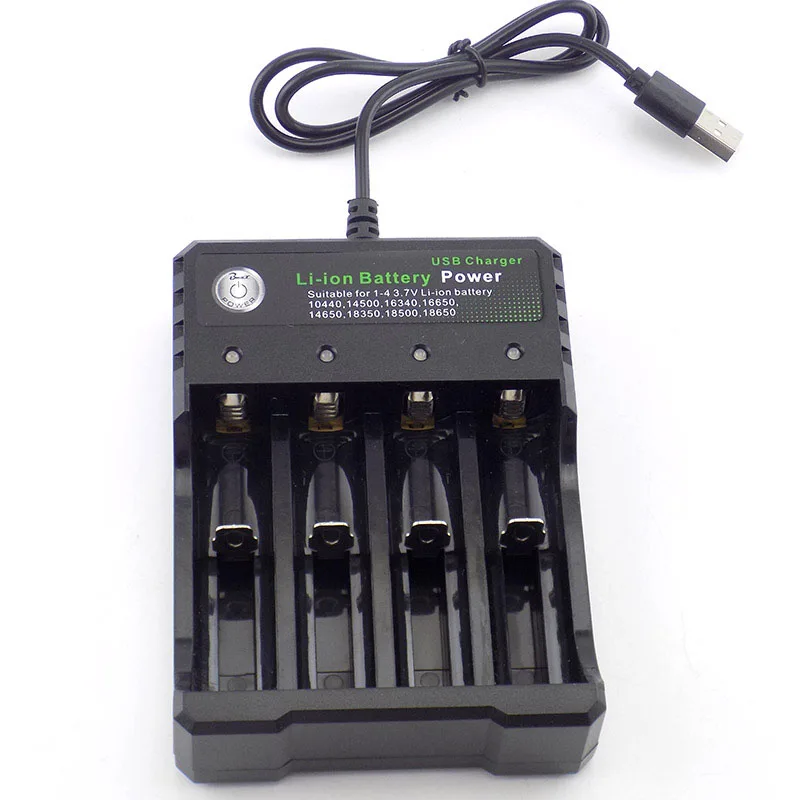 USB Rechargeable Battery charger 18650 14500 AA  AAA 1.2V 3.7V Li-ion Fast 1/2/3 port Slot 18350 Batteries charging T1