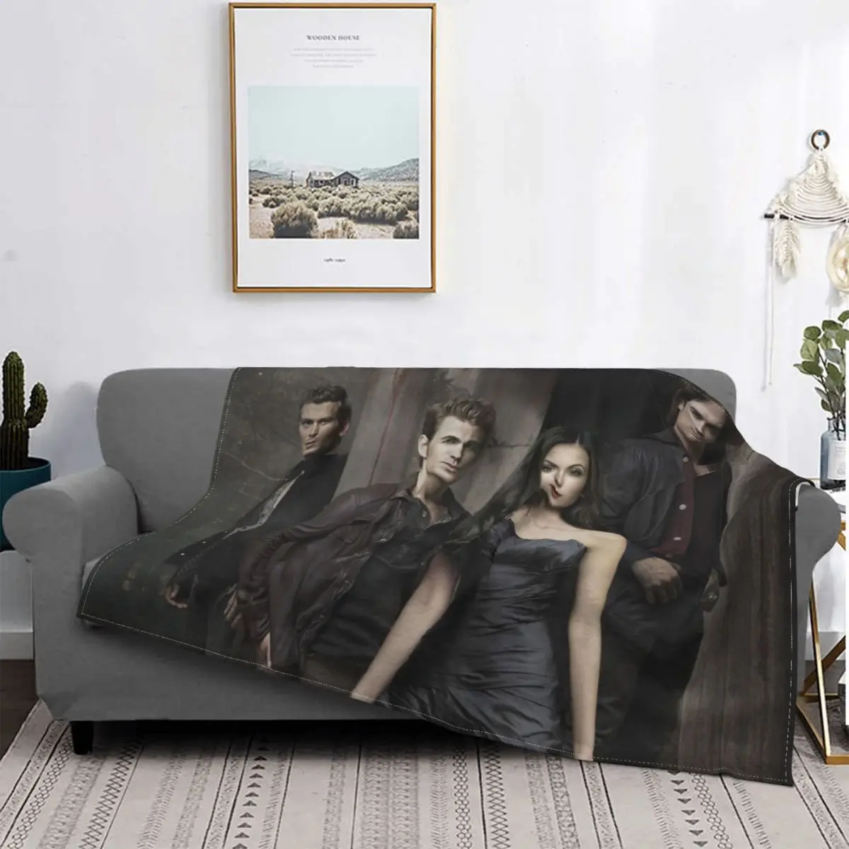 The Vampire Diaries Blankets Fleece Decoration Ultra-Soft Throw Blankets for Bedding Bedroom Plush Thin Quilt