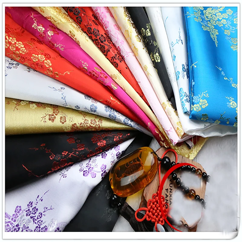 90x50cm colorful Plum Brocade Fabric Damask Jacquard Apparel Costume Upholstery Furnishing Curtain Clothing Material patchwork