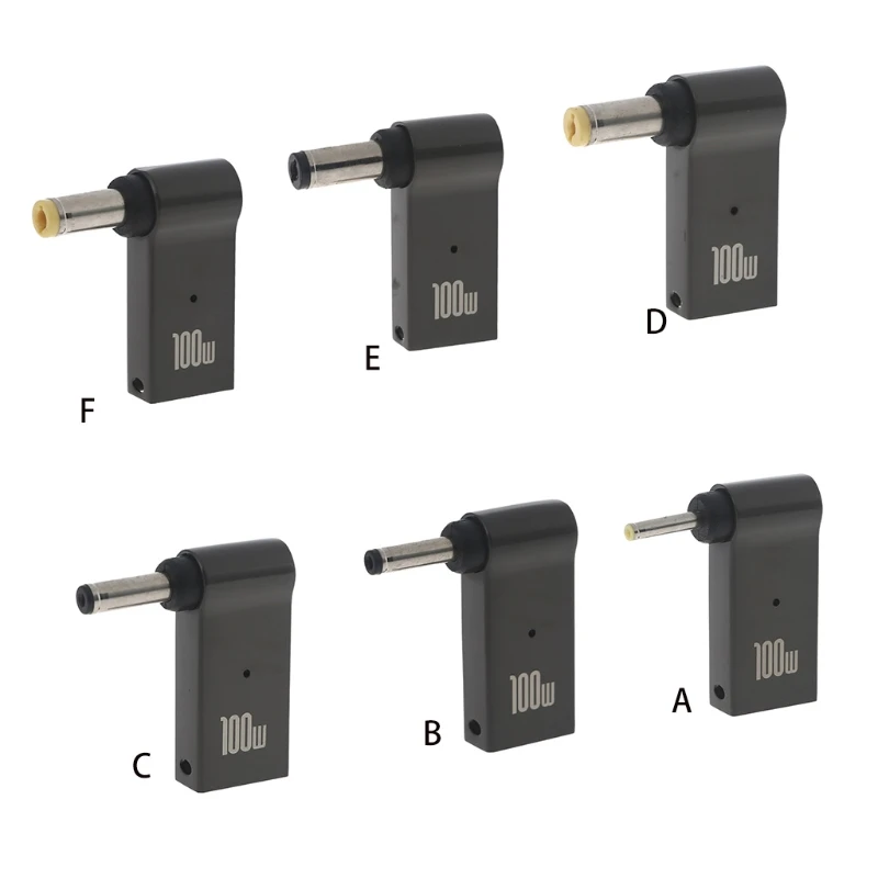 نوع C أنثى إلى 2.5x0.7 مللي متر/3.5x1.35 مللي متر/4.0x1.35 مللي متر/5.5x1.7 مللي متر/5.5x2.1 مللي متر/5.5x2.5 مللي متر تيار مستمر 100 واط محول محمول موصل التوصيل