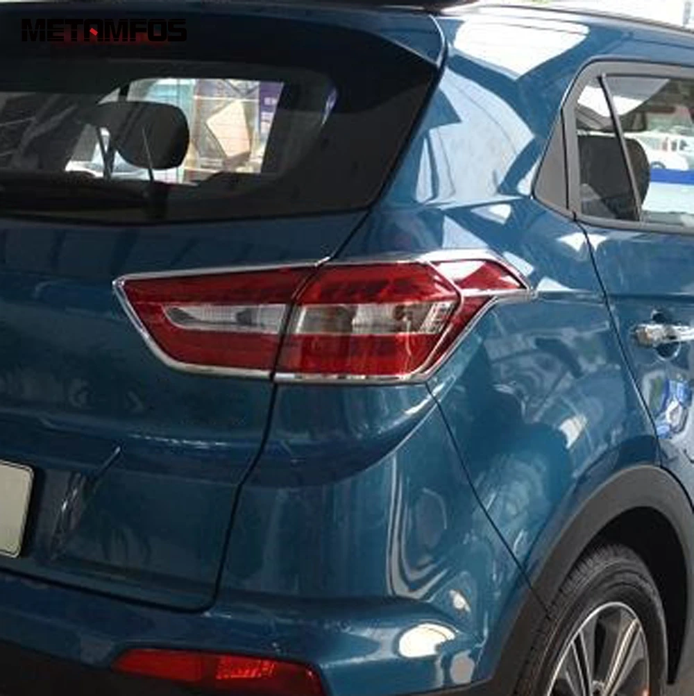 

For Hyundai Cantus Creta ix25 2014-2017 2018 2019 Chrome Tail Light Lamp Cover Trim Taillamp Frame Exterior Car Accessories