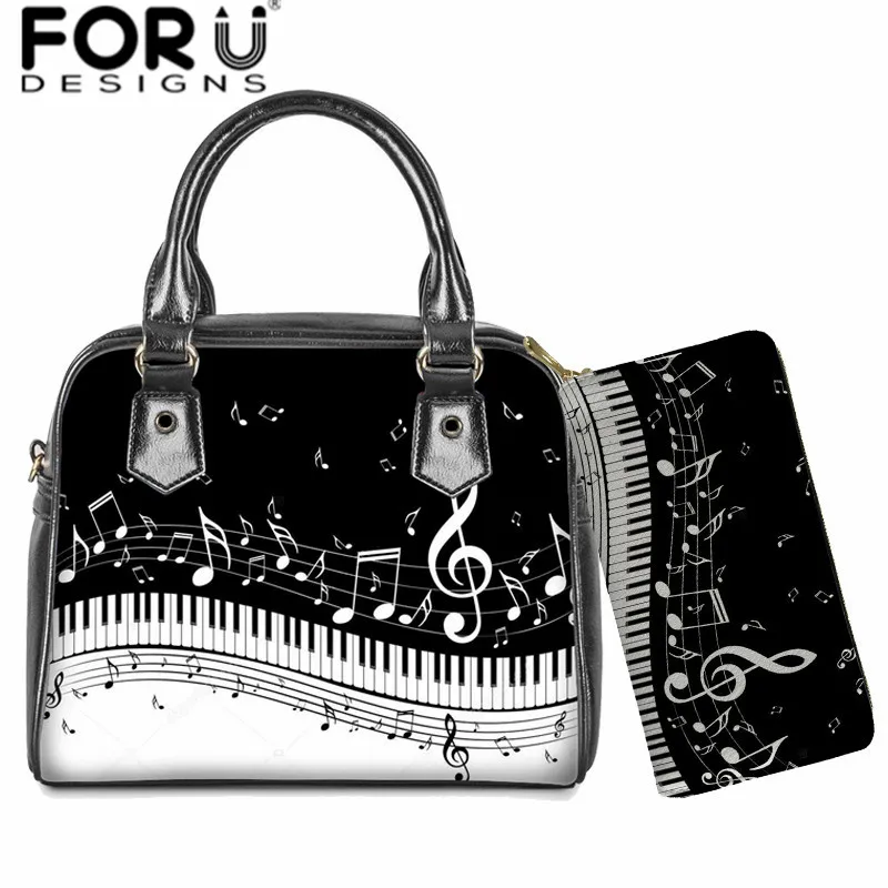 

FORUDESIGNS Music Note Shoulder Handbag Bags for Ladies Piano keys Printed Small Crossbody Bag Women Travel Casual sac a main