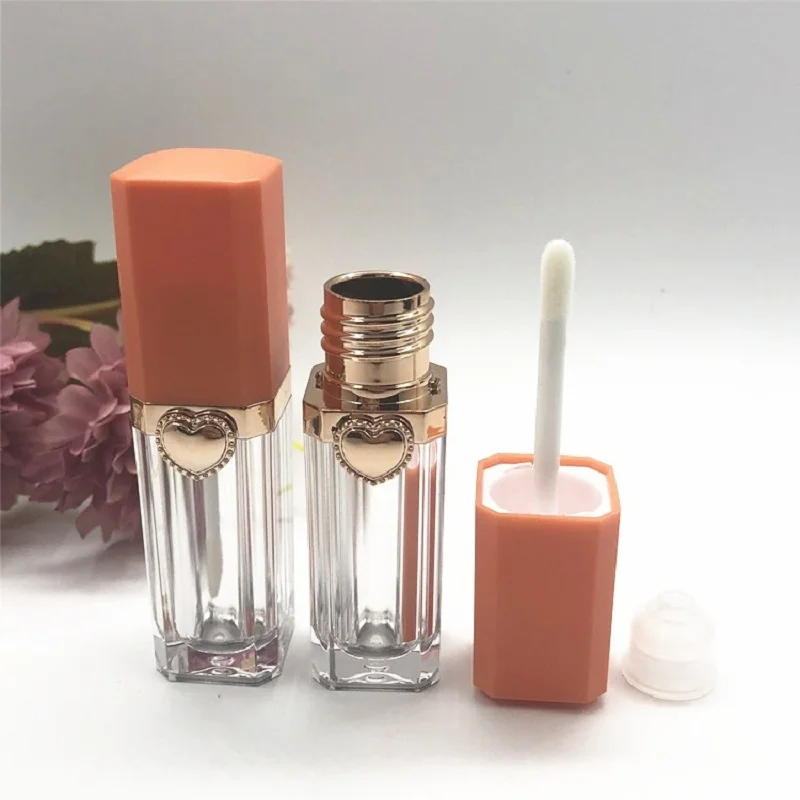 

9ML Empty Lip Gloss Tube with Wand Square Orange Empty Cosmetic Container Lip Gloss Containers Packaging 10pcs 30pcs 50pcs