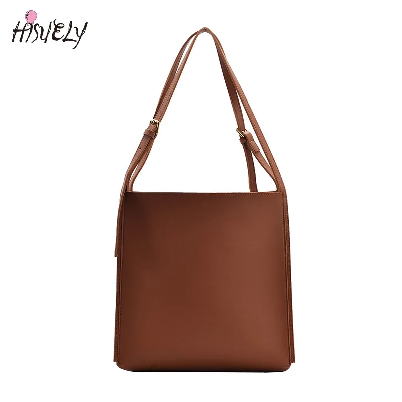 2024 New Fashion Brown Women Pu Leather Handbag Tote Ladies Casual Bag Shoulder Bag Large Capacity Female Message Bag