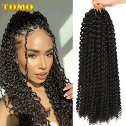 TOMO Passion Twist Hair 14 18 22 Cal 22 korzenie Ombre Water Wave szydełkowe włosy długie czeskie włosy syntetyczne do warkoczy